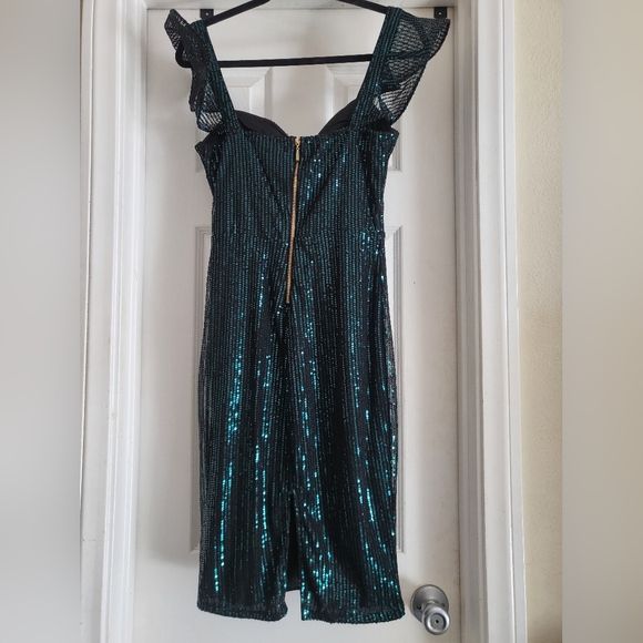 🌻Elegant Green Sequence Dress NWOT - Picture 5 of 7